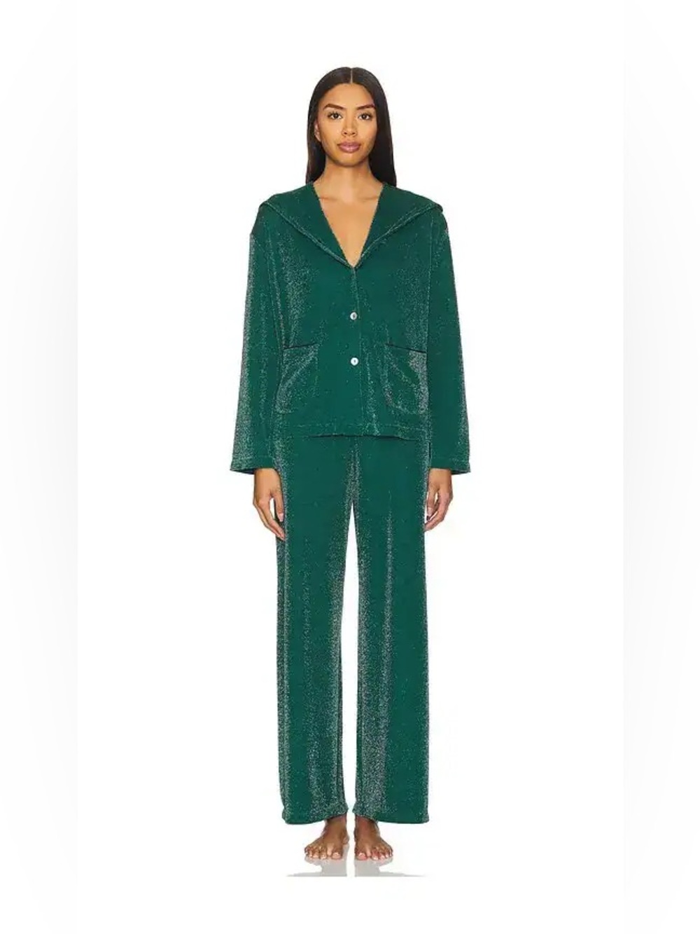 Sleeper Saturn Lurex Pajama‎ Set Jade Small